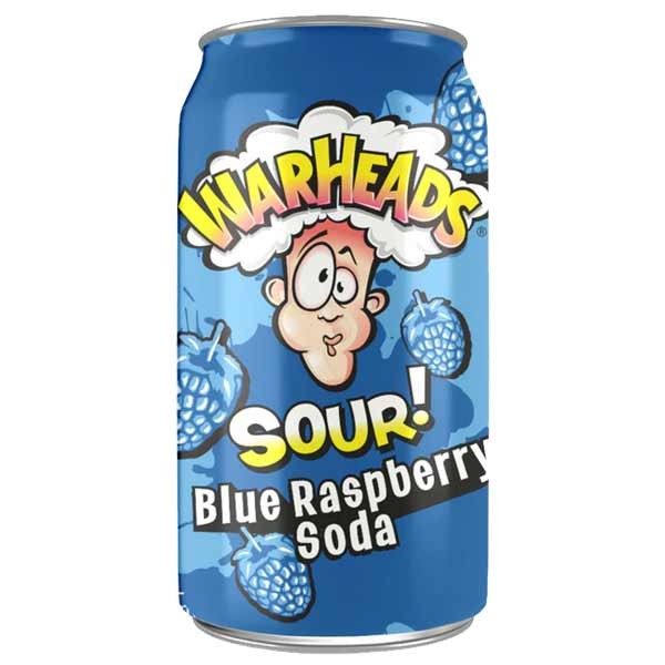 Warheads Sour! Blue Raspberry 355ml Soda