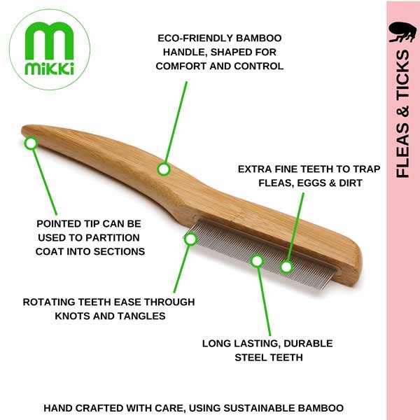 Mikki Bamboo Anti-Tangle Comb – Flea