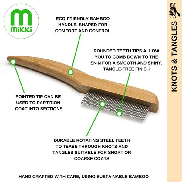 Mikki Bamboo Anti-Tangle Comb – Fine