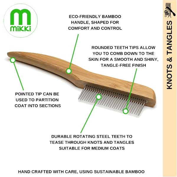 Mikki Bamboo Anti-Tangle Comb – Medium