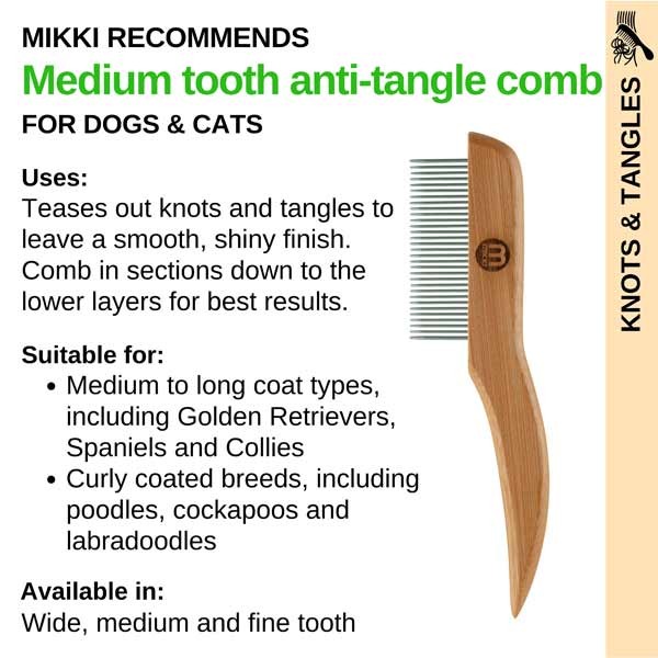 Mikki Bamboo Anti-Tangle Comb – Medium