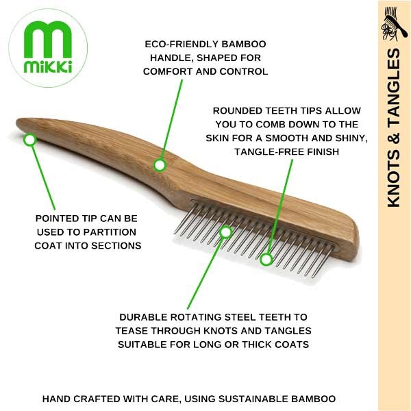 Mikki Bamboo Anti-Tangle Comb – Wide