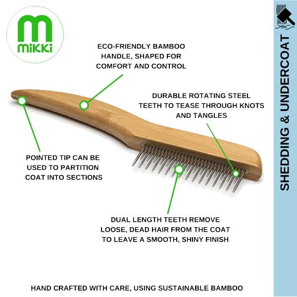 Mikki Bamboo Anti-Tangle Comb – Shedding