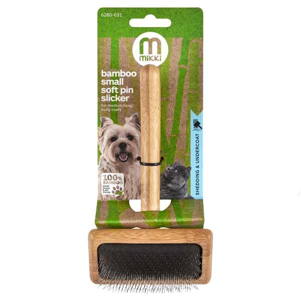 Mikki Bamboo Soft Pin Slicker – Small