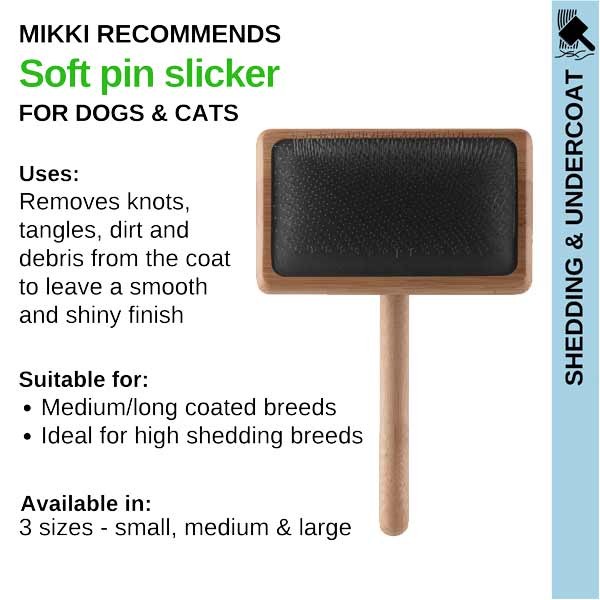 Mikki Bamboo Soft Pin Slicker – Small