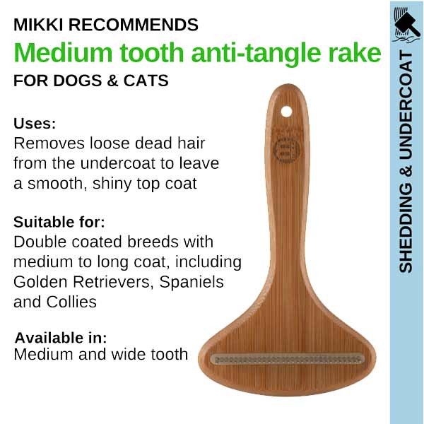 Mikki Bamboo Anti-Tangle Rake – Medium