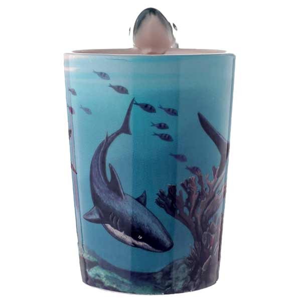 Shark Shaped Handle Mug With Underwater Decal