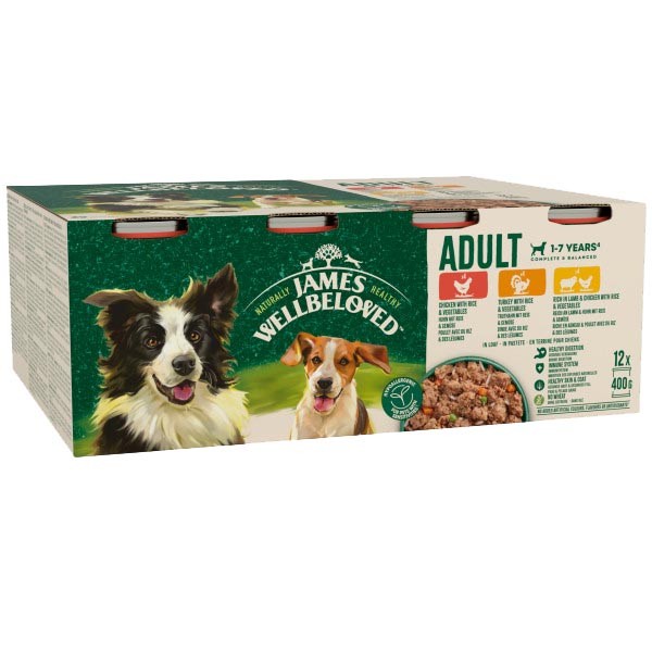 James Wellbeloved Turkey, Lamb & Chicken in Loaf Adult 12x400g Wet Food