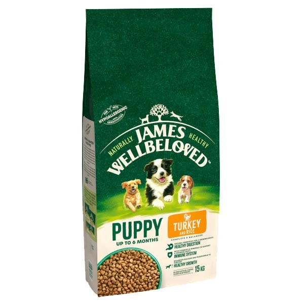 James Wellbeloved Turkey & Rice Puppy 15kg Dry Dog Food