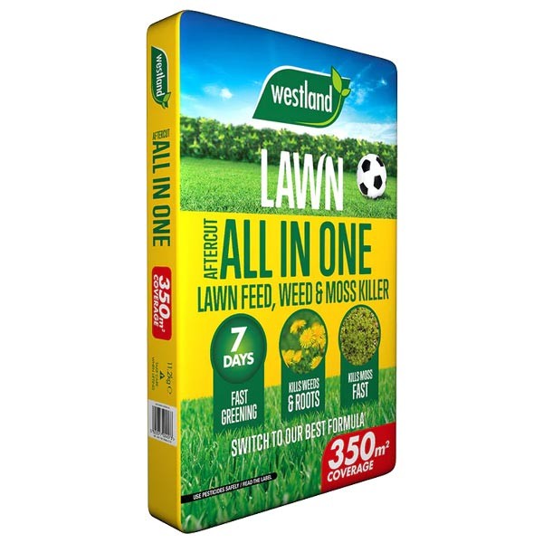 Aftercut All In One Lawn Feed, Weed & Moss Killer 350m2