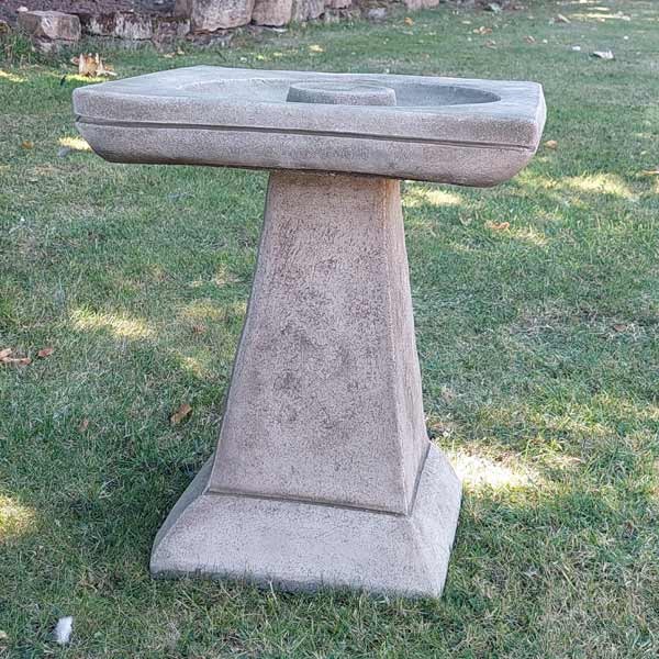 Square Stone Bird Bath (Medium) 43cm