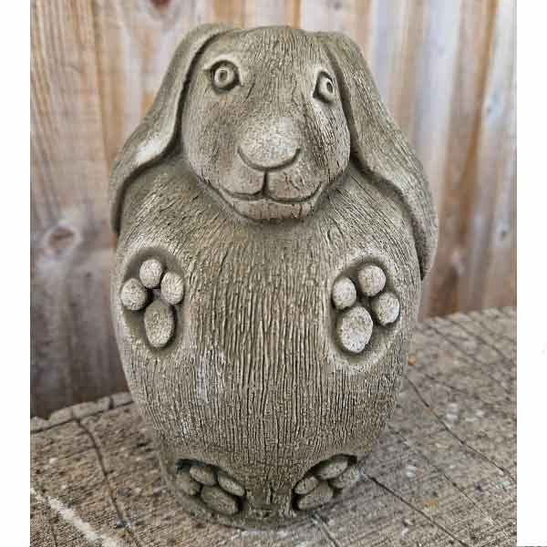 Round Rabbit Stone Garden Ornament 19cm