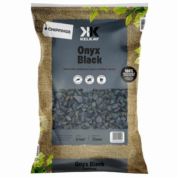 Onyx Black Basalt Chippings 10-20mm