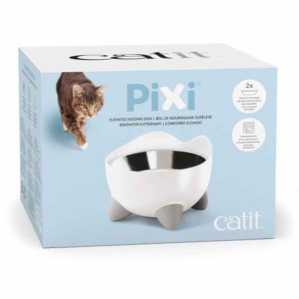 Catit Pixi Elevated Feeding Dish White