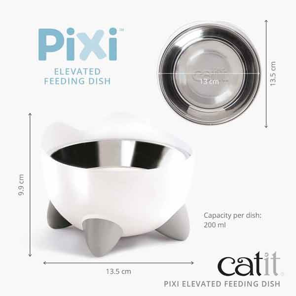 Catit Pixi Elevated Feeding Dish White