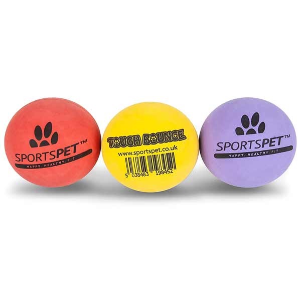 Sportspet Tough Bounce Ball 65mm 3 Pack