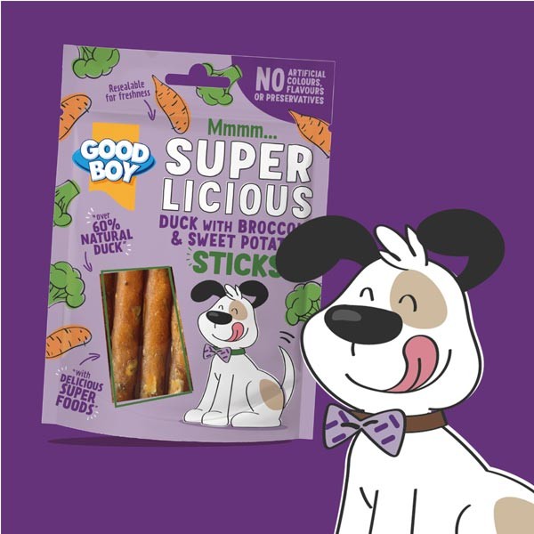 Good Boy Superlicious Duck with Broccoli & Sweet Potato Sticks 70g Dog Treat