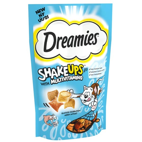 Dreamies Shake Ups with Multivitamins "Seafood Celebration" Flavour 55g Cat Treat