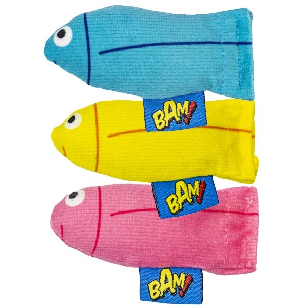 Bam! Catnip Tiddles 2 Pack Assorted Colours Cat Toy