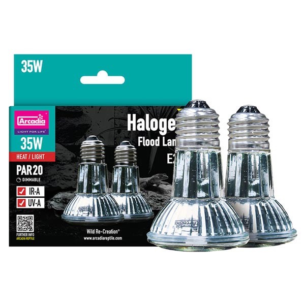 Arcadia Halogen Flood Lamp Twin Pack 35w