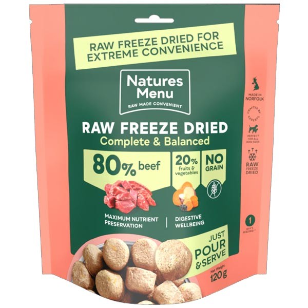 Natures Menu Complete Freeze Dried Beef Dog Food 120g