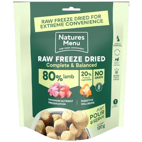 Natures Menu Complete Freeze Dried Lamb Dog Food 120g