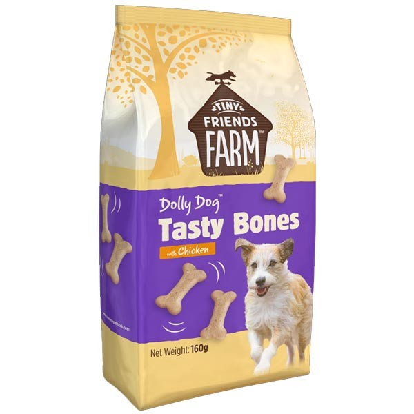 Tiny Friends Farm Dolly Dog Tasty Bones with Chicken 160g Dog Treat