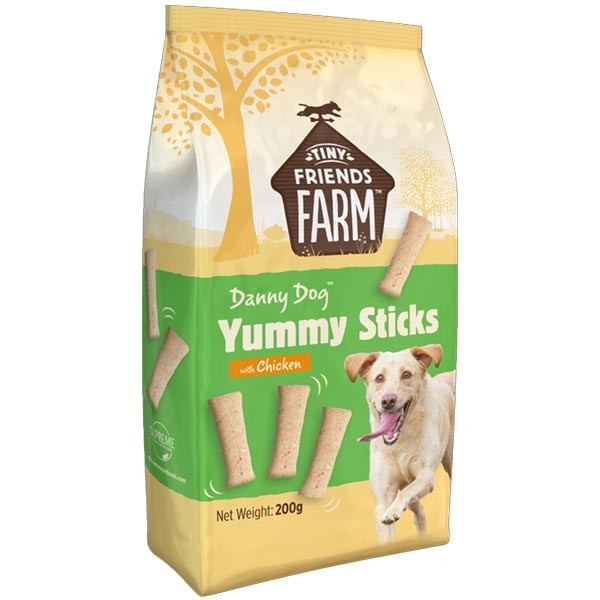 Tiny Friends Farm Dolly Dog Yummy Sticks with Chicken 200g Dog Treats