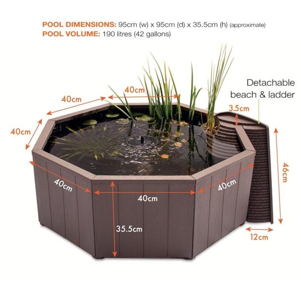 Blagdon Liberty Solar No Dig Nature Pool 190 Litres