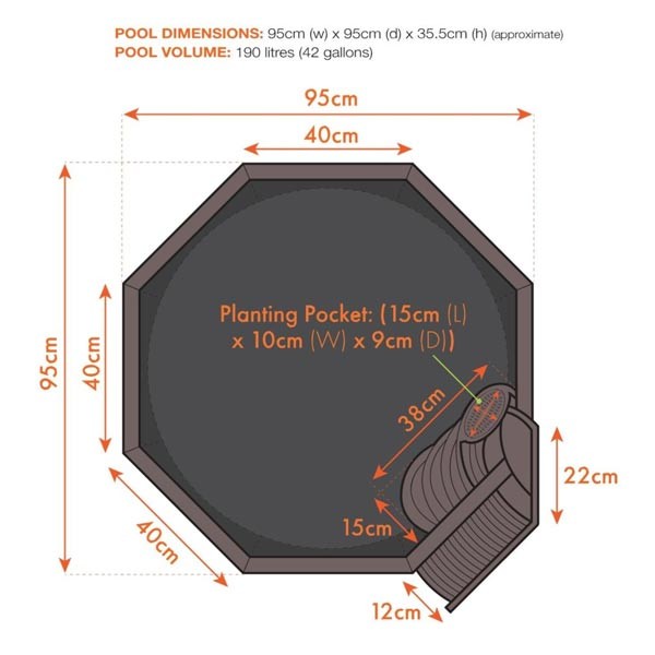 Blagdon Liberty Solar No Dig Nature Pool 190 Litres