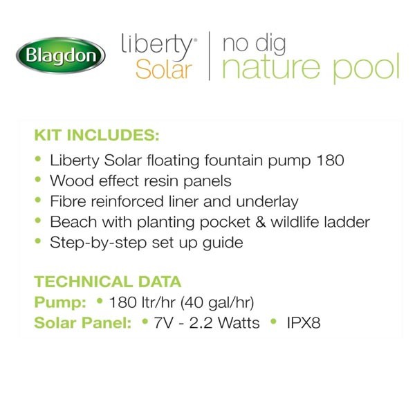 Blagdon Liberty Solar No Dig Nature Pool 190 Litres