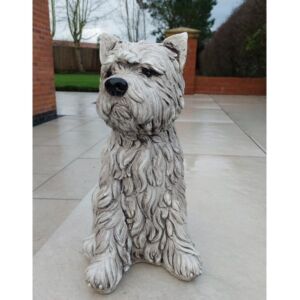 Sitting Scottie Dog Stone Garden Ornament 37cm