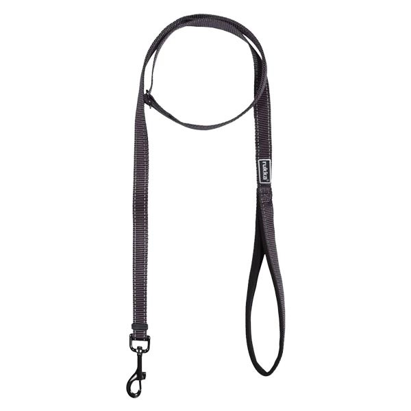 Rukka Bliss Adjustable Reflective Padded Handle Dog Leash Smoke Medium