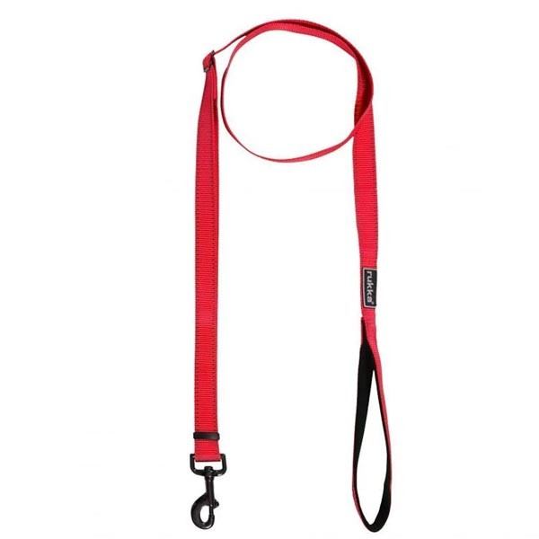 Rukka Bliss Adjustable Reflective Padded Handle Dog Leash Red Medium