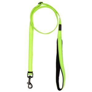 Rukka Bliss Adjustable Reflective Padded Handle Dog Leash Neon Yellow Small