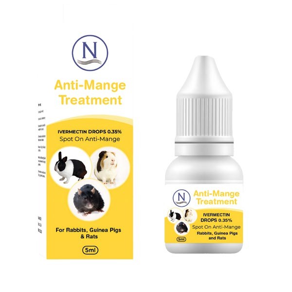 Naqua Spot On Anti-Mange Treatment Ivermectin Drops Rabbits & Guinea Pigs 5ml