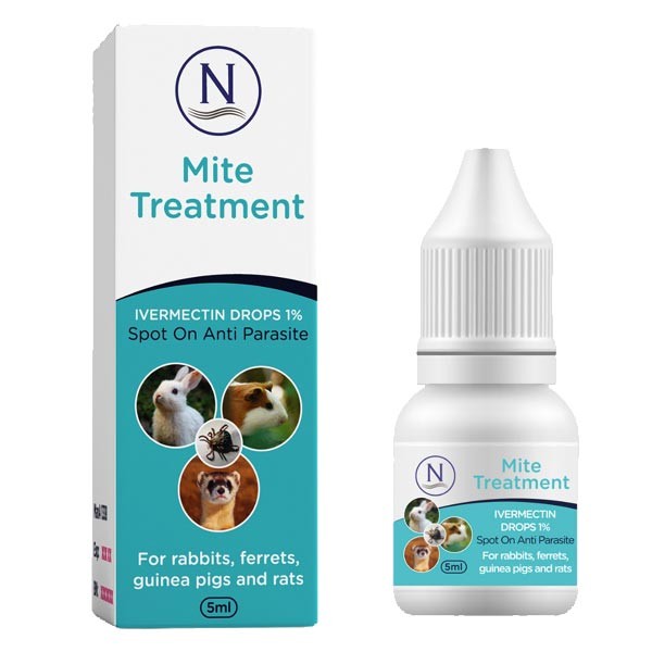 Naqua Spot On Mite Treatment Ivermectin Drops Rabbits & Guinea Pigs 5ml