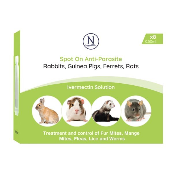 Naqua Spot On Anti-Parasite Ivermectin Solution Small Animal 8 Pack