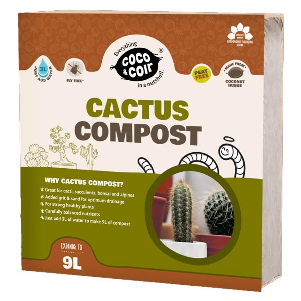 Coco & Coir Cactus Compost Brick 9 Litres