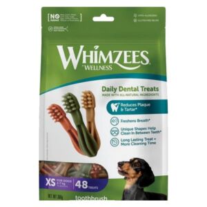 Whimzees Toothbrush Dental Treat XS 48 Pack