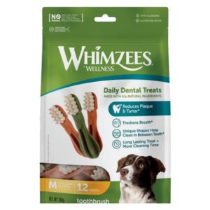 Whimzees Toothbrush Dental Treat Medium 14 Pack