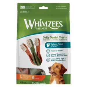 Whimzees Toothbrush Dental Treat Large 6 Pack