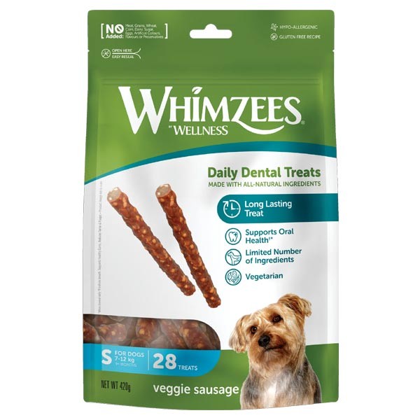 Whimzees Veggie Sausage Dental Treat Small 28 Pack