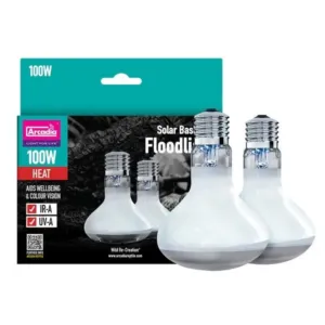 Arcadia Solar Basking Floodlight 100w Twin Pack