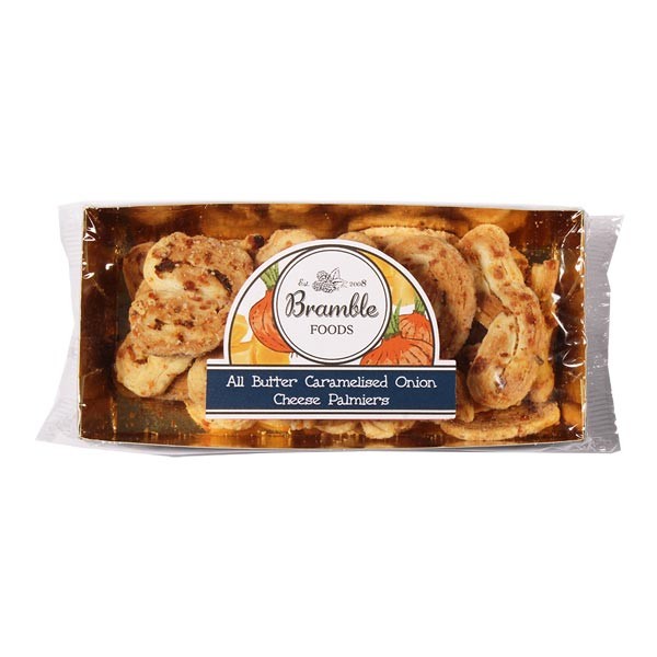 Bramble Foods All Butter Caramalised Onion Cheese Palmiers 100g