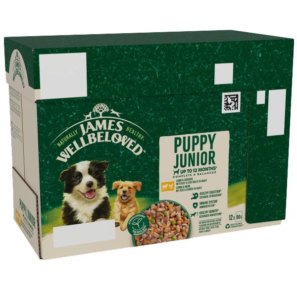 James Wellbeloved Lamb & Chicken in Gravy Puppy 12x90g Wet Dog Food