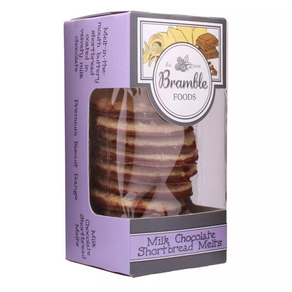 Bramble Foods Half Coated Milk Chocolate Butter Shortbread Melts 150g