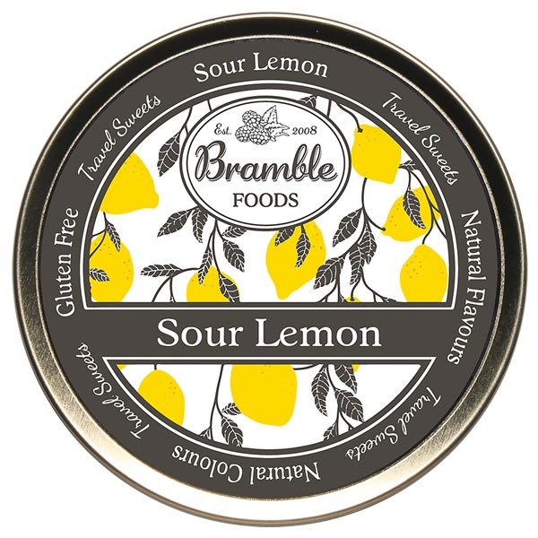 Bramble Foods Sour Lemon Travel Sweet Tin 200g