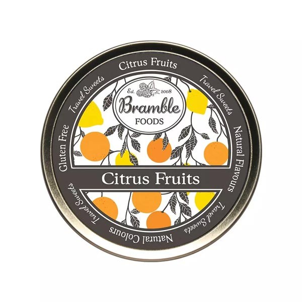 Bramble Foods Citrus Fruit Travel Sweet Tin 200g