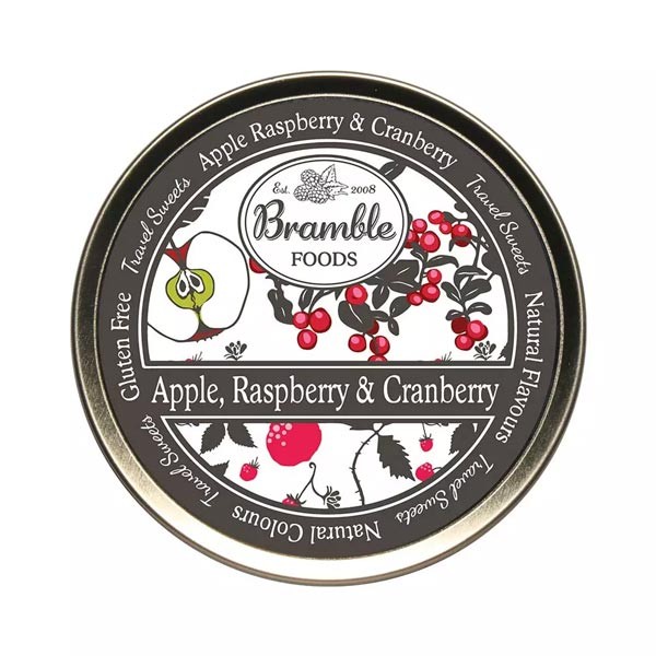 Bramble Foods Apple, Raspberry & Cranberry Travel Sweet Tin 200g